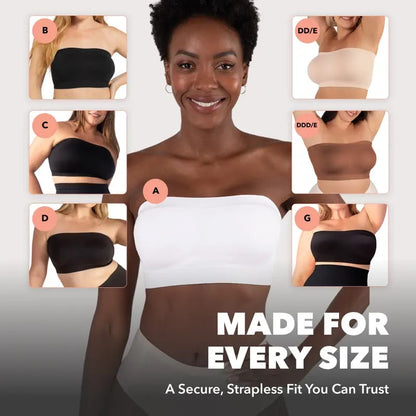 ✨ Convertible Strapless Bandeau Bra with Wireless Comfort, Anti-Slip Grip 👍Suitable for All Body Types-FX