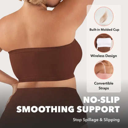 ✨ Convertible Strapless Bandeau Bra with Wireless Comfort, Anti-Slip Grip 👍Suitable for All Body Types-FX