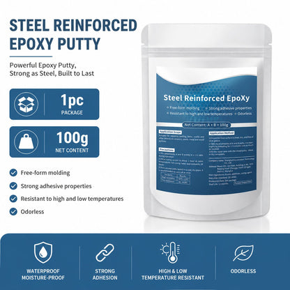 🔥🛠️ Waterproof Heat-Resistant Epoxy Putty Repair Kit – Drillable, Sandable & Ultra-Strong Metal Bond-QO