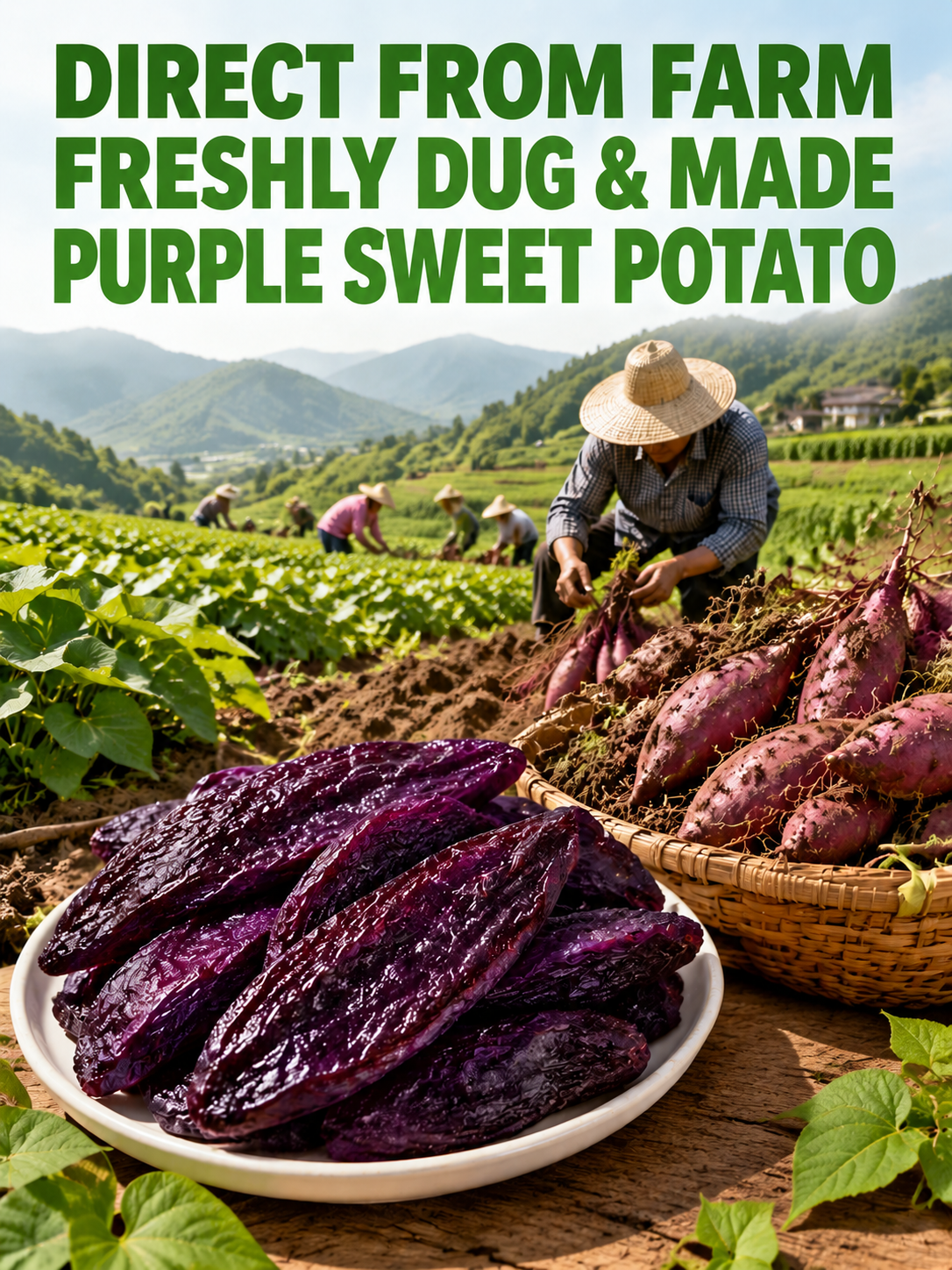 🍠 9X Steamed & Sun-Dried Purple Sweet Potato – No Added Sugar, Fiber-Rich, Soft Chewy Diabetic-Friendly Snack -DW