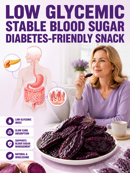 🍠 9X Steamed & Sun-Dried Purple Sweet Potato – No Added Sugar, Fiber-Rich, Soft Chewy Diabetic-Friendly Snack -DW