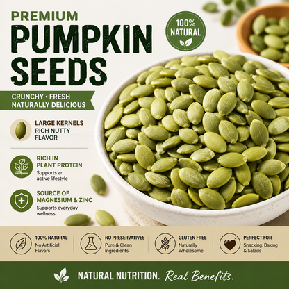 🎃 Premium Pumpkin Seed Kernels – Crunchy Zinc & Protein-Rich Healthy Snack for Energy, Fullness & Daily Wellness-DW
