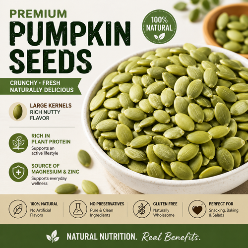 🎃 Premium Pumpkin Seed Kernels – Crunchy Zinc & Protein-Rich Healthy Snack for Energy, Fullness & Daily Wellness-DW
