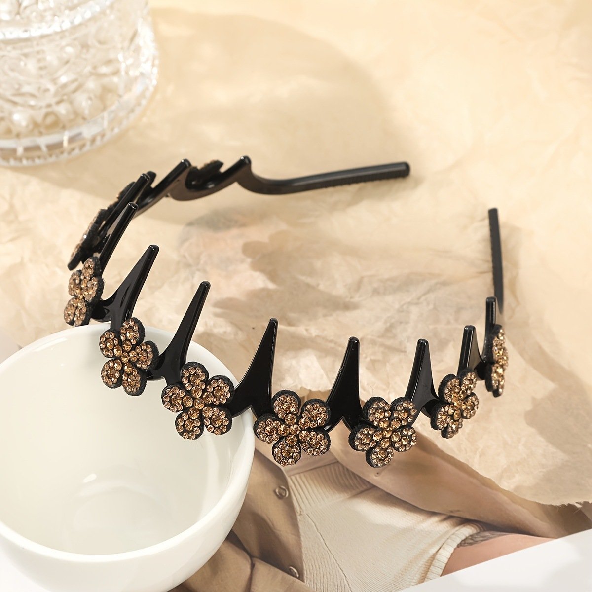✨ Wavy Butterfly Headband Set – Non‑Slip, Sparkling, 4 Colors-QE