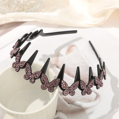 ✨ Wavy Butterfly Headband Set – Non‑Slip, Sparkling, 4 Colors-QE