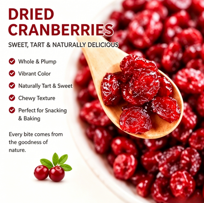 🍒 Sweet, Chewy & Naturally Satisfying – Premium Dried Cranberries 🌿-QO