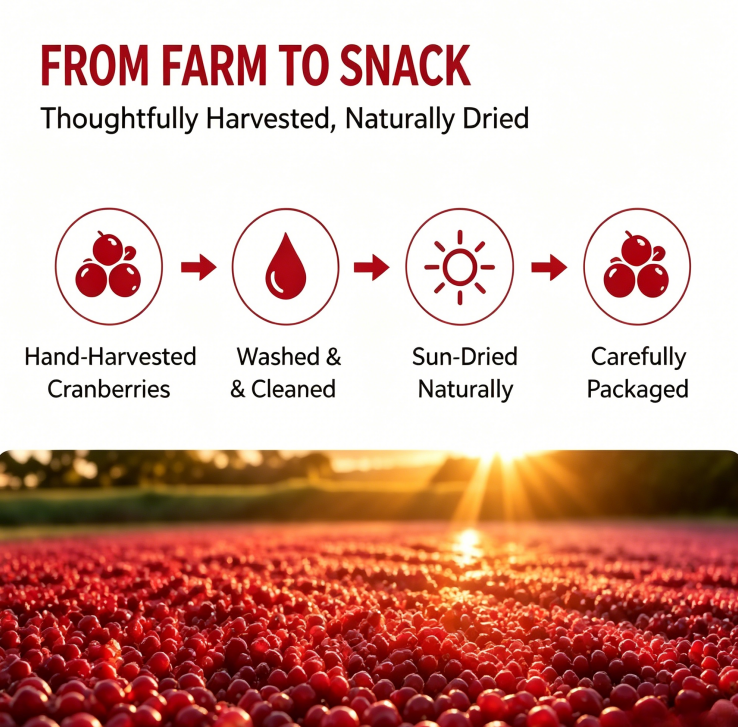 🍒 Sweet, Chewy & Naturally Satisfying – Premium Dried Cranberries 🌿-QO
