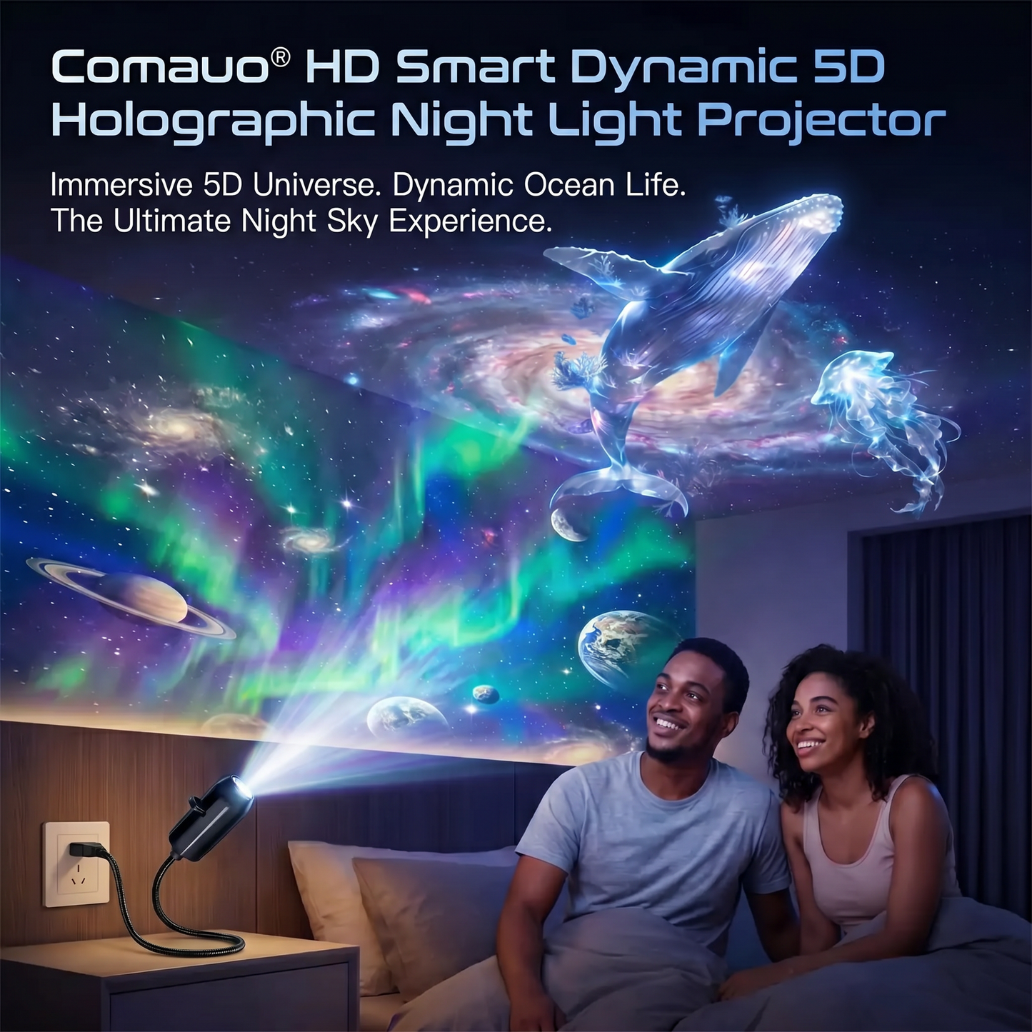 ⏰Last day Promotion 🔥-Night Light Projector - Smart Holographic Star Projector-QO