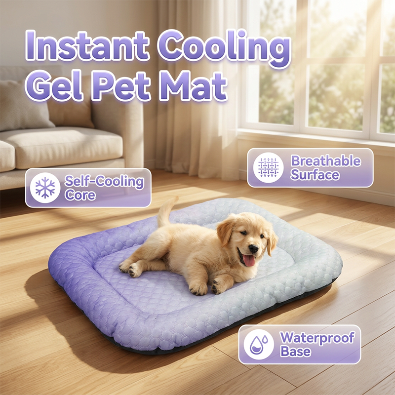 Pet Cooling Pad Mat for Dogs and Cats - Ice Silk Summer Cool Bed Blanket in Gradient Colours-QO