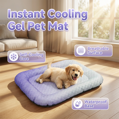 Pet Cooling Pad Mat for Dogs and Cats - Ice Silk Summer Cool Bed Blanket in Gradient Colours-QO