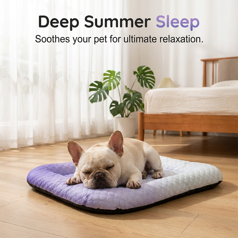 Pet Cooling Pad Mat for Dogs and Cats - Ice Silk Summer Cool Bed Blanket in Gradient Colours-QO