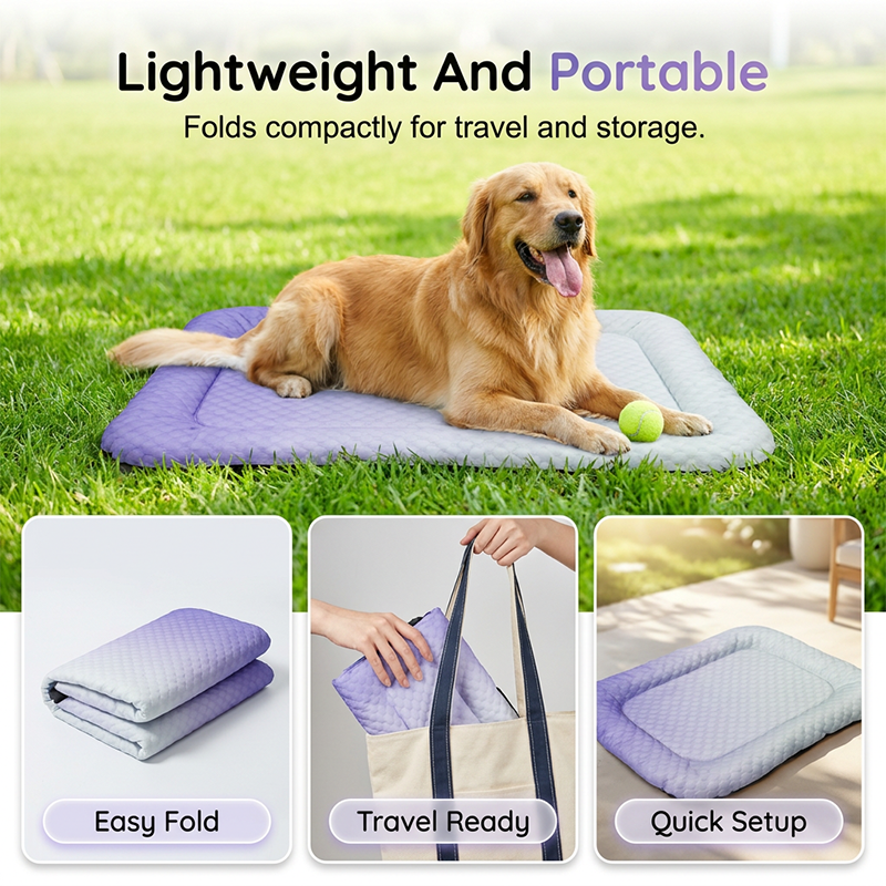 Pet Cooling Pad Mat for Dogs and Cats - Ice Silk Summer Cool Bed Blanket in Gradient Colours-QO