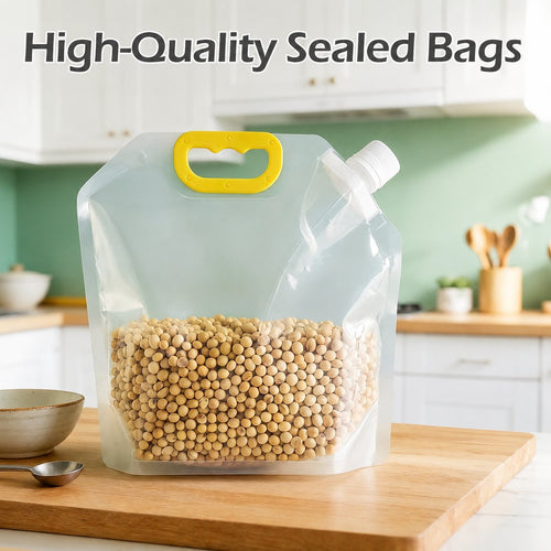 ✨ Multi-Purpose Reusable Food Storage Bags – Leak-Proof, Moisture-Proof, Stand-Up Fresh-Keeping Organizer with Portable Handle ♻️💧🥣-DW