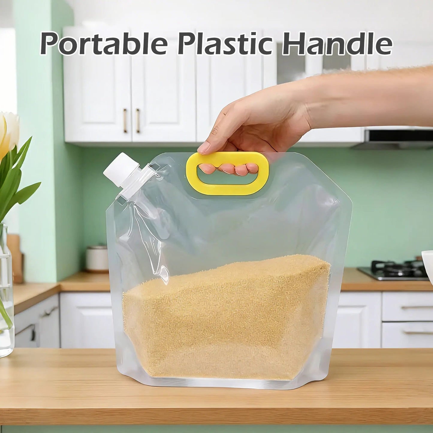 ✨ Multi-Purpose Reusable Food Storage Bags – Leak-Proof, Moisture-Proof, Stand-Up Fresh-Keeping Organizer with Portable Handle ♻️💧🥣-DW
