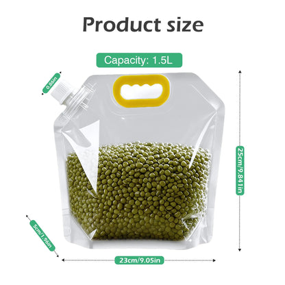 ✨ Multi-Purpose Reusable Food Storage Bags – Leak-Proof, Moisture-Proof, Stand-Up Fresh-Keeping Organizer with Portable Handle ♻️💧🥣-DW