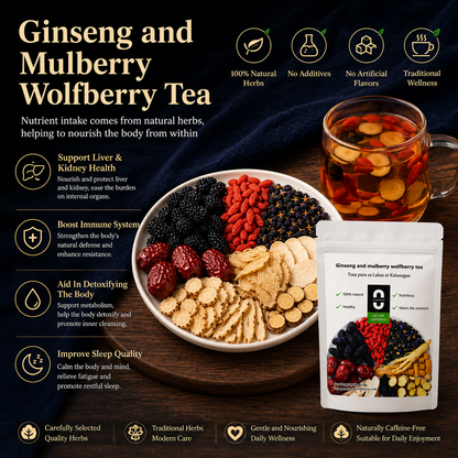 🔥 Ginseng Mulberry Wolfberry Tea – Daily Stamina, Masculine Vitality & Inner Energy Support-DW