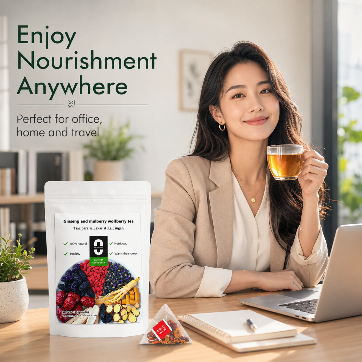 🔥 Ginseng Mulberry Wolfberry Tea – Daily Stamina, Masculine Vitality & Inner Energy Support-DW