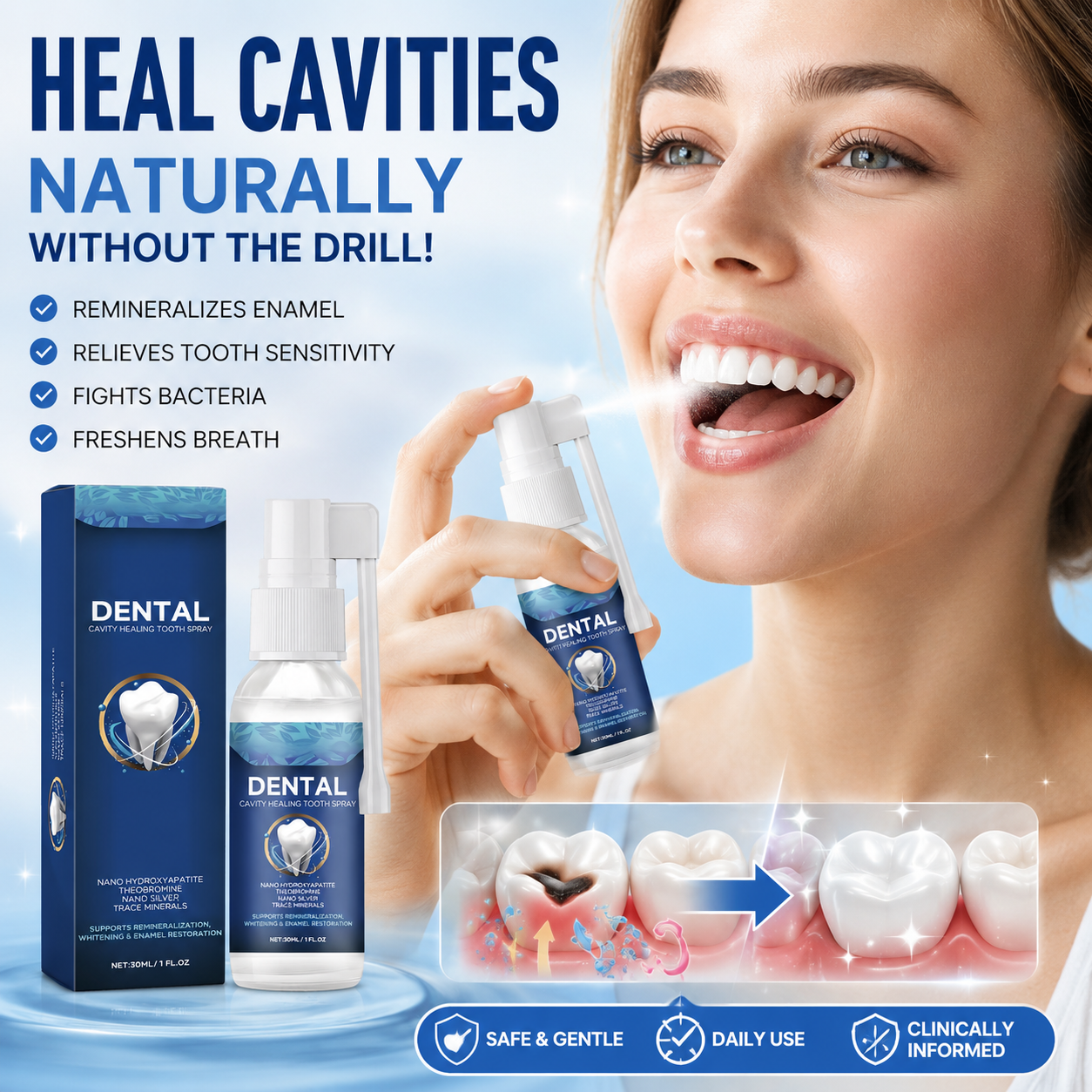 🦷✨ Dental Cavity Healing Tooth Spray – Fresh Breath & Daily Smile Care-QO