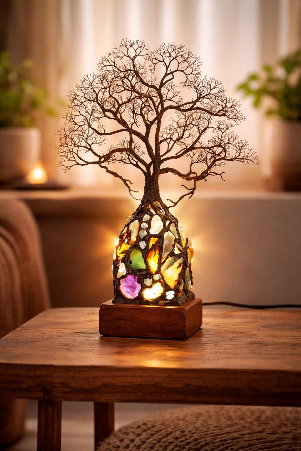 ✨ Bring Positive Energy & Peace Into Your Home With This Stunning Crystal Tree Lamp-Q1
