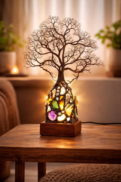 ✨ Bring Positive Energy & Peace Into Your Home With This Stunning Crystal Tree Lamp-Q1
