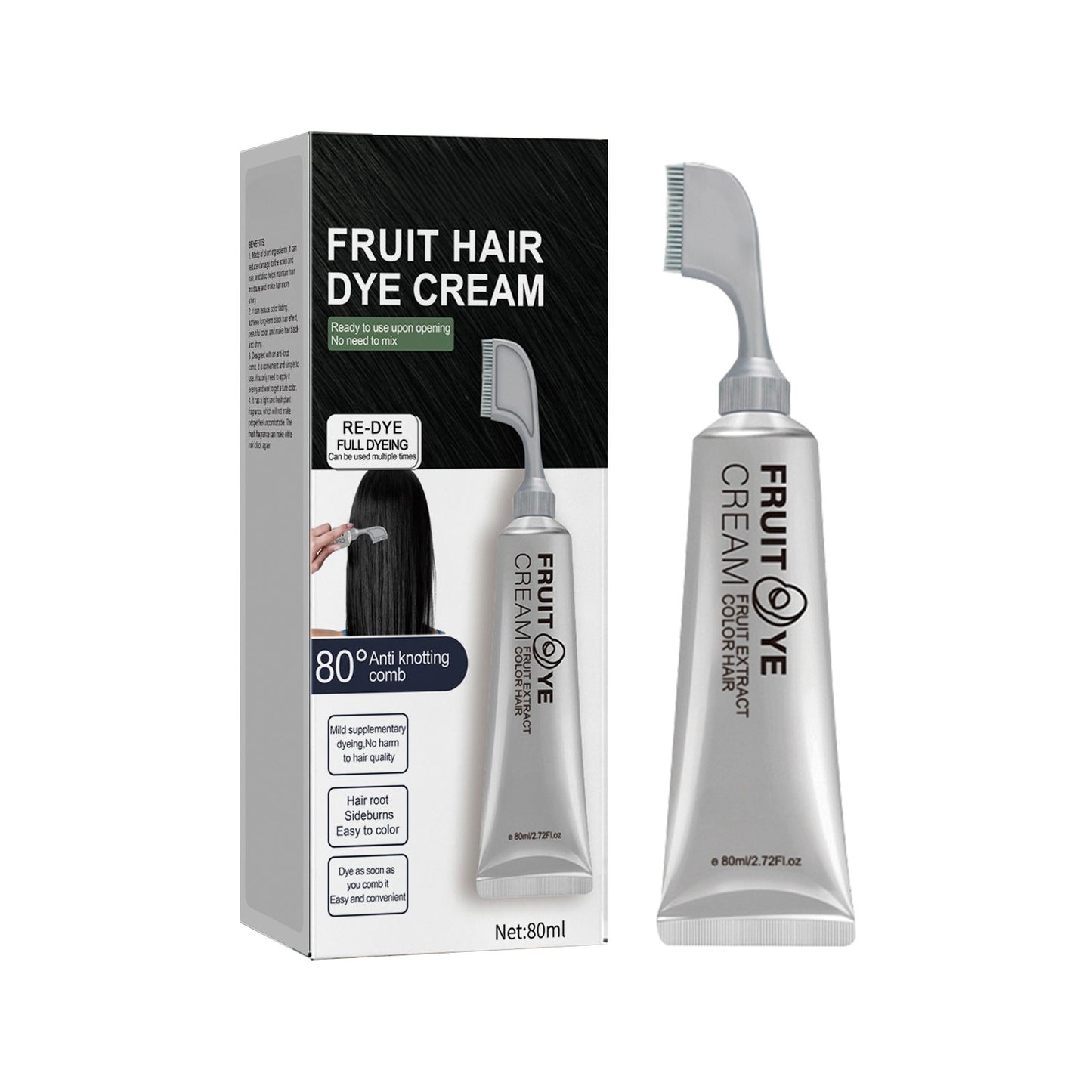 Fruit Essence 🍇 Hair Dyeing Comb ✨ – Easy Color Application 💆‍♀️ for Smooth & Even Coverage-QR