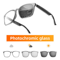 Black-framed smart photochromic glasses