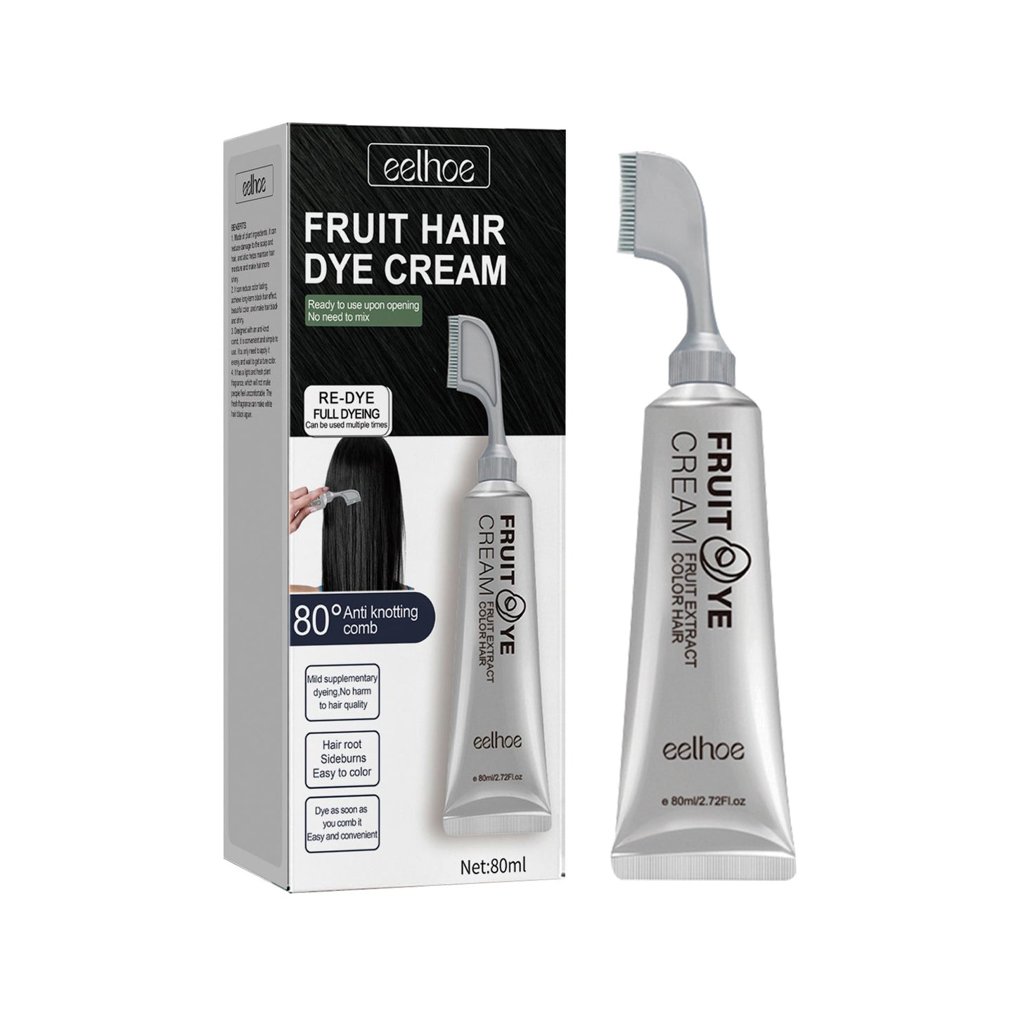 🌿 New Botanical Essence Hair Dye Comb-Chemical‑Free, Safe, and Effective-Q1