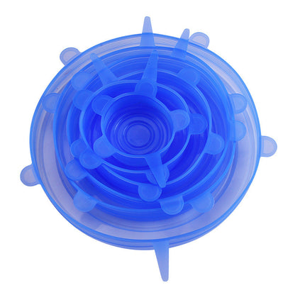🥣 Food-Grade Silicone Stretch Lids – 6-Piece Reusable Universal Bowl Covers-QE