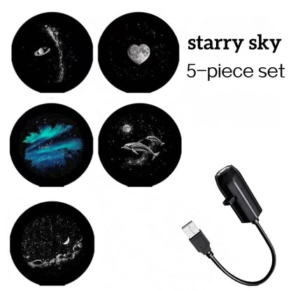 Smart ✨ Holographic Star & Ocean Night Light Projector 🌌 – Dreamy Ambient Room Lighting 💖-QR