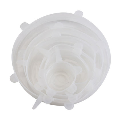 🥣 Food-Grade Silicone Stretch Lids – 6-Piece Reusable Universal Bowl Covers-QE