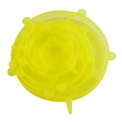 🥣 Food-Grade Silicone Stretch Lids – 6-Piece Reusable Universal Bowl Covers-QE