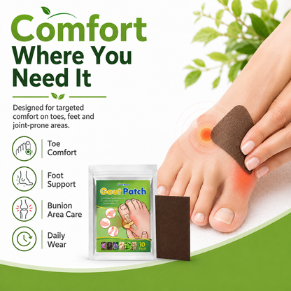🦶 Gout Relief Foot & Joint Patch – Targeted Herbal Comfort for Toes, Feet, Bunion-Prone Areas & Daily Joint Care 🌿✨-DW