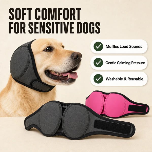 Sound-Dampening Dog Ear Wrap for Fireworks & Storm Anxiety 🐶-QR