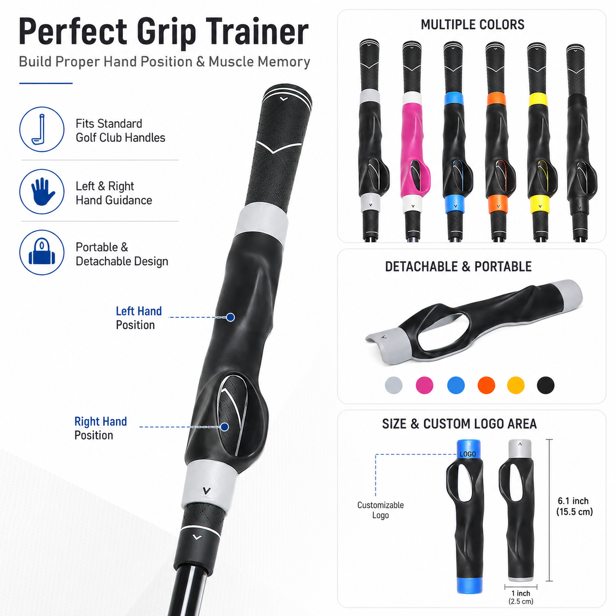 🏌️ Golf Grip Hand Position Corrector | A simple golf club grip training aid designed to help guide hand placement during practice - DW