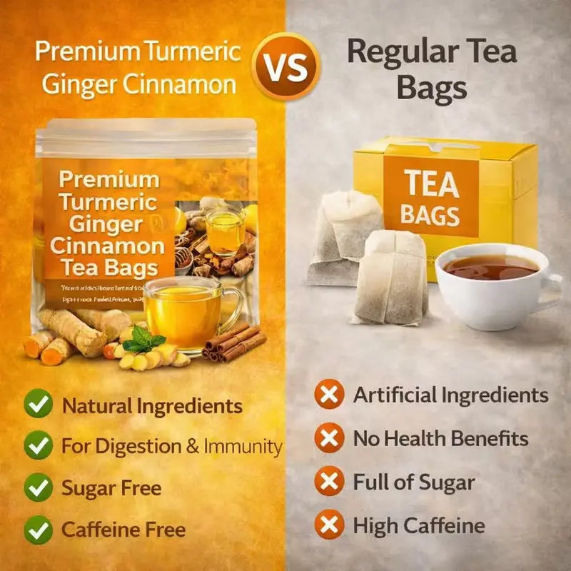 🔥 Turmeric Ginger Cinnamon Slim Tea – Metabolism Support, Belly Bloat Relief & Daily Weight Management Herbal Tea - DW