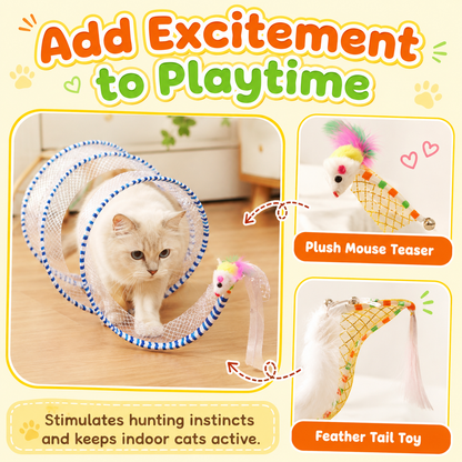 🐱 Rainbow Cat Hunting Tunnel Toy Set - DW