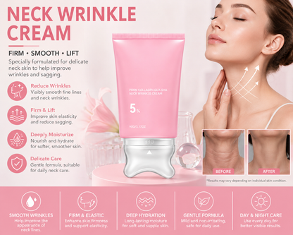 ✨ Collagen Gua Sha Neck Cream – 5-Minute Neck Lift Ritual for Neck Lines, Turkey Neck & Jawline Sculpting -DW