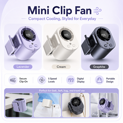 💨 Turbo High-Speed Mini Fan | Powerful airflow in a compact fan — available in White, Black & Purple-DW
