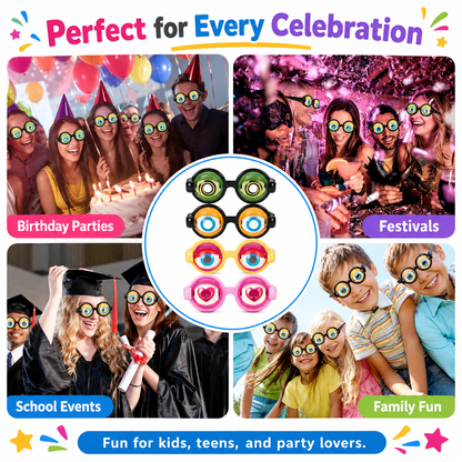 😎🎉 Funny Goofy Party Glasses – Creative Novelty Eyewear for Photos & Costume Fun -DW
