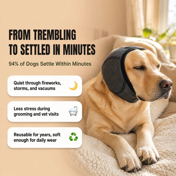 Sound-Dampening Dog Ear Wrap for Fireworks & Storm Anxiety 🐶-QR