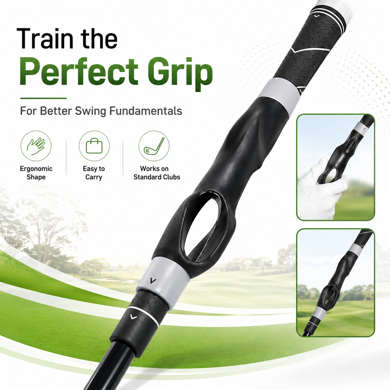 🏌️ Golf Grip Hand Position Corrector | A simple golf club grip training aid designed to help guide hand placement during practice - DW