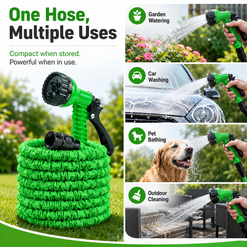 💦 Multi-Purpose High-Pressure Water Gun | Green outdoor water spray tool | Watering and Cleaning - DW