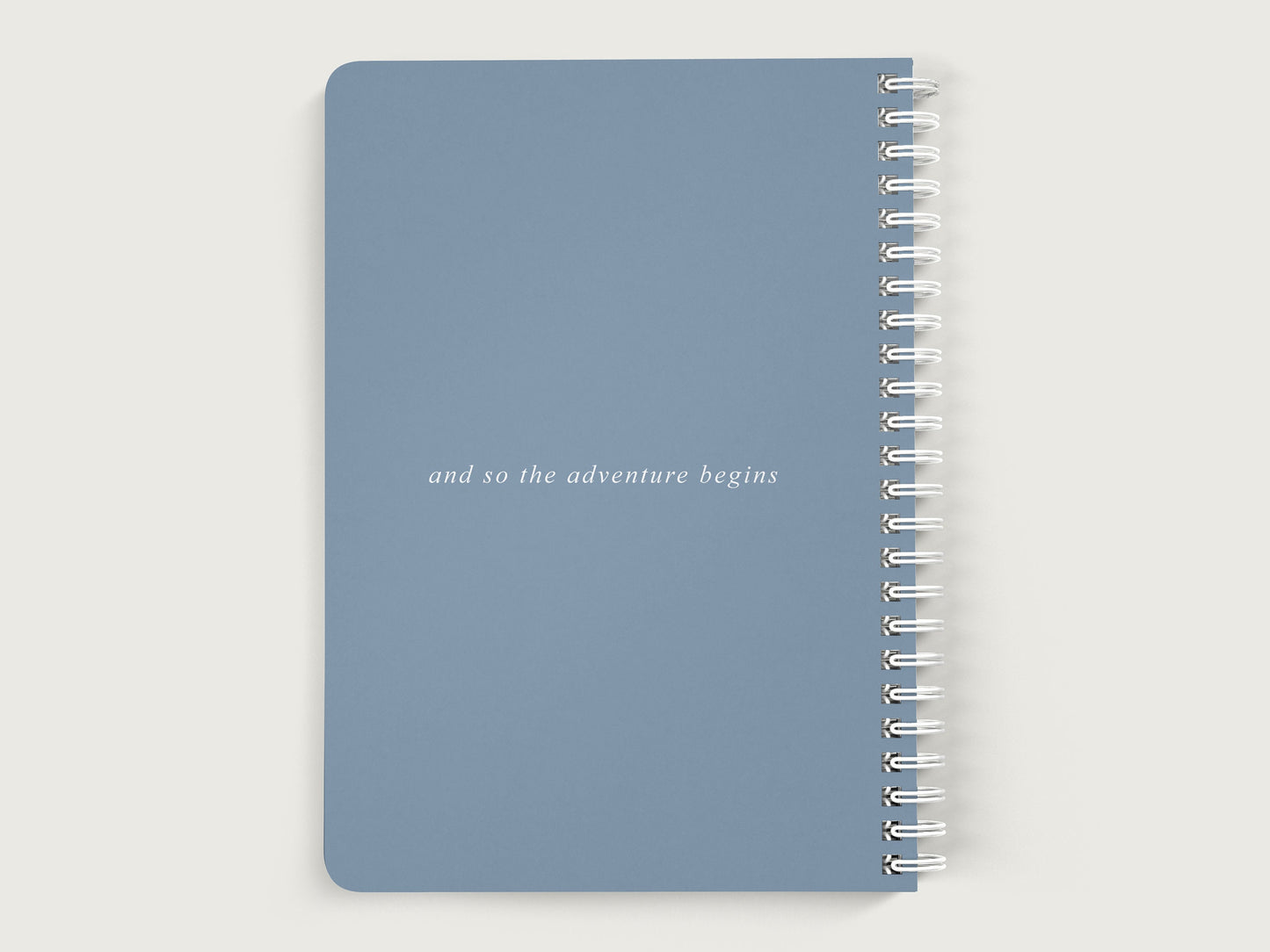 Personalized Notebook for Men, Dusty Blue Journal No Lines, Custom Journal Cover, Lined Unlined Spiral Soft Cover Spiral Book, Design #104