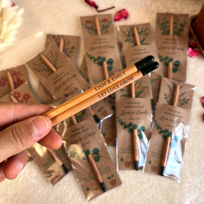 Personalized Seed Pencil with Custom Name | Plantable Wedding Favor | Eco Friendly Party Gift
