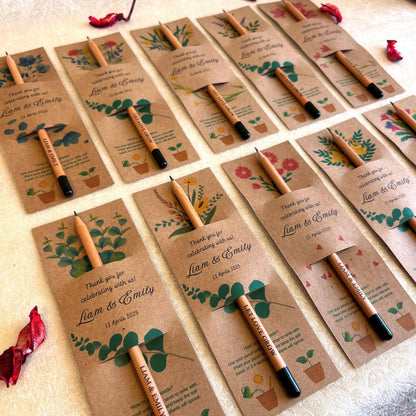 Personalized Seed Pencil with Custom Name | Plantable Wedding Favor | Eco Friendly Party Gift