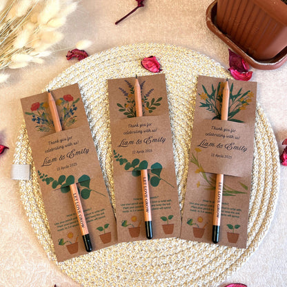 Personalized Seed Pencil with Custom Name | Plantable Wedding Favor | Eco Friendly Party Gift